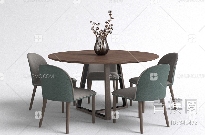 餐桌椅组合3D模型下载【ID:340472】