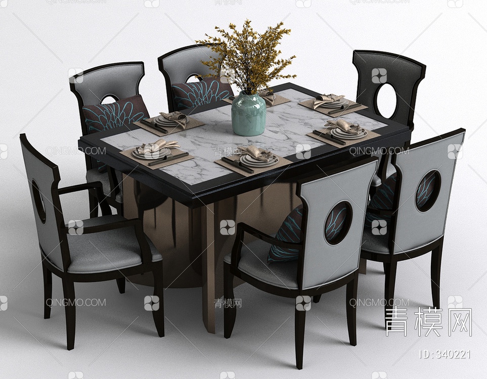 餐桌椅3D模型下载【ID:340221】