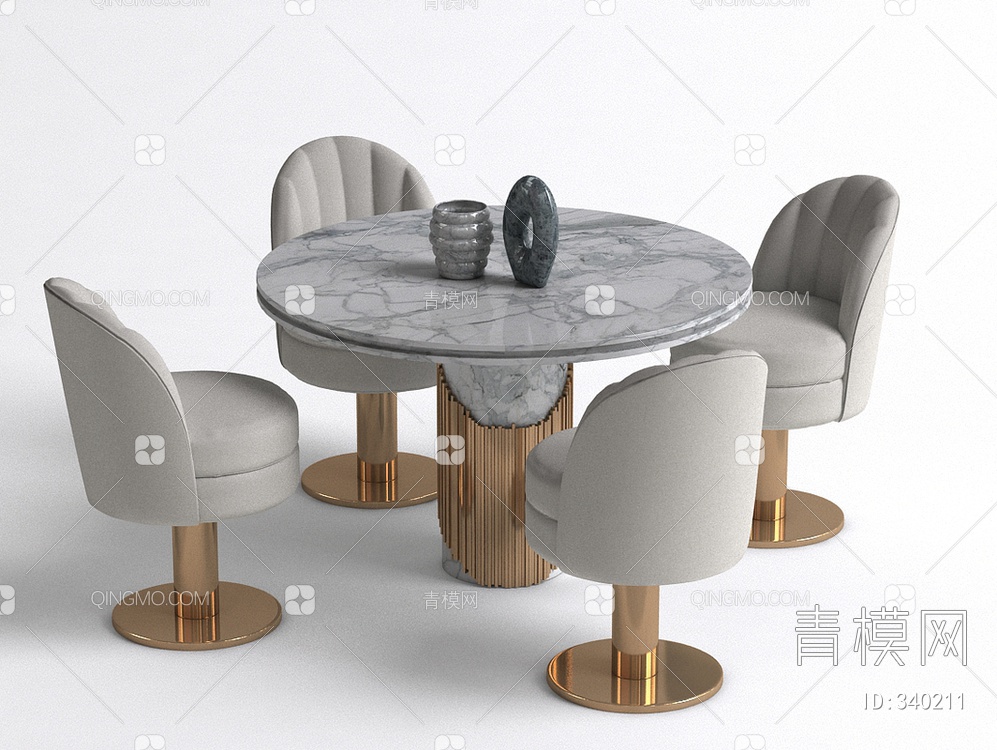 圆桌椅3D模型下载【ID:340211】