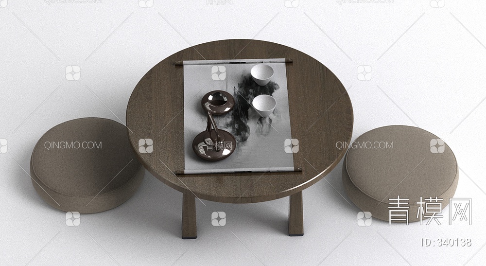 茶桌椅3D模型下载【ID:340138】