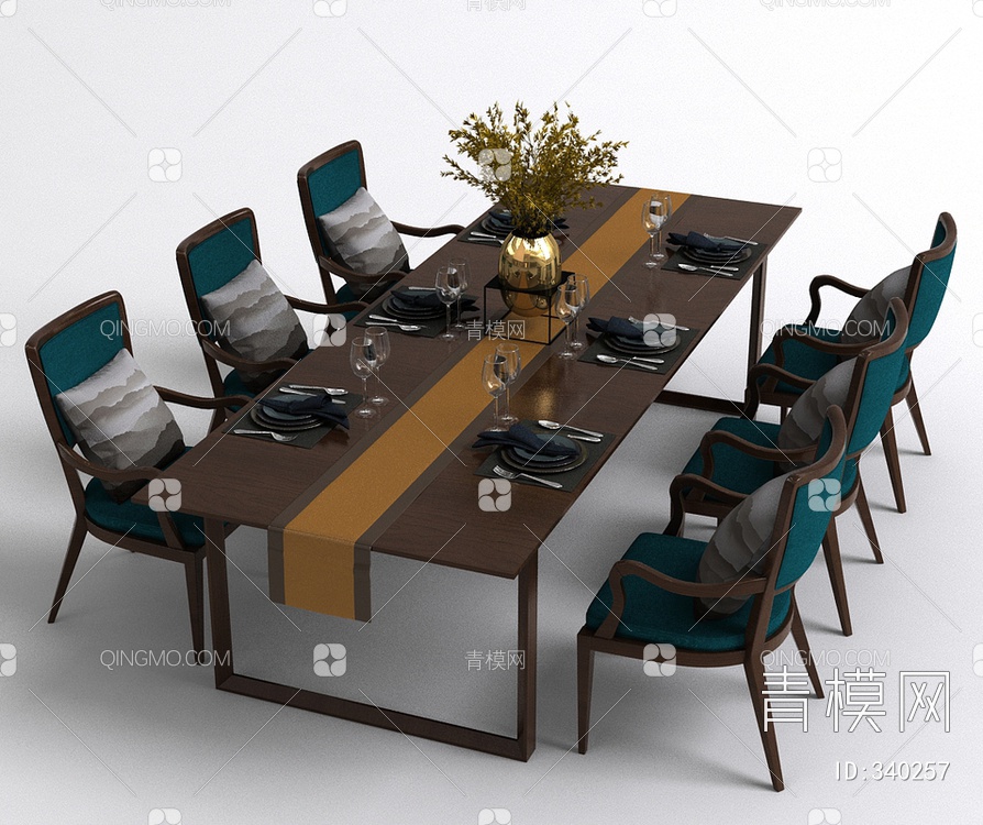 餐桌椅3D模型下载【ID:340257】