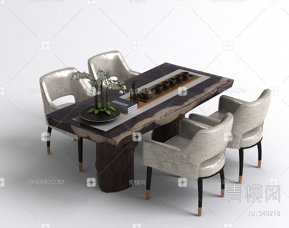 茶桌椅3D模型下载【ID:340218】
