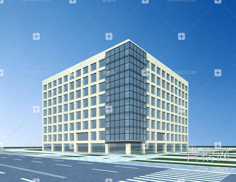 小高层办公楼3D模型下载【ID:340605】