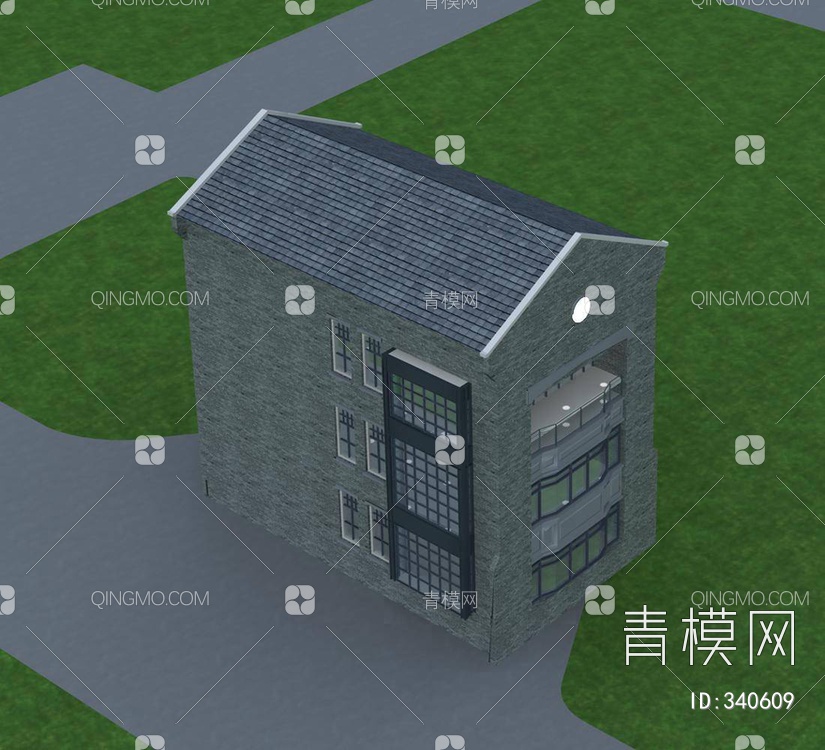 民国小商业楼3D模型下载【ID:340609】