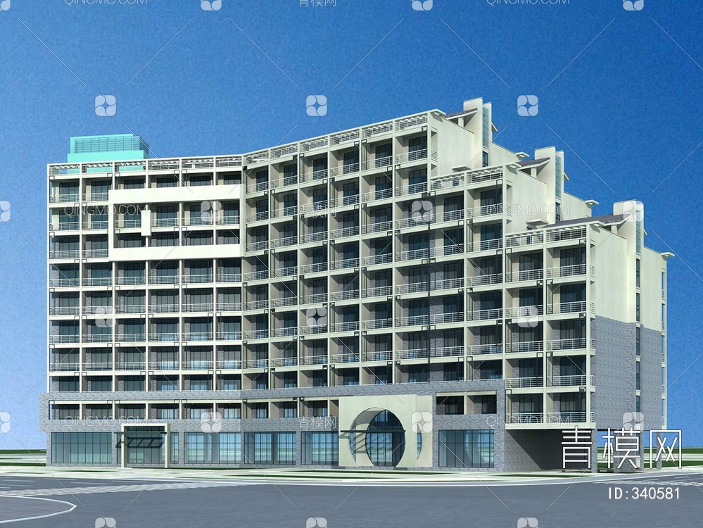 高层酒店3D模型下载【ID:340581】