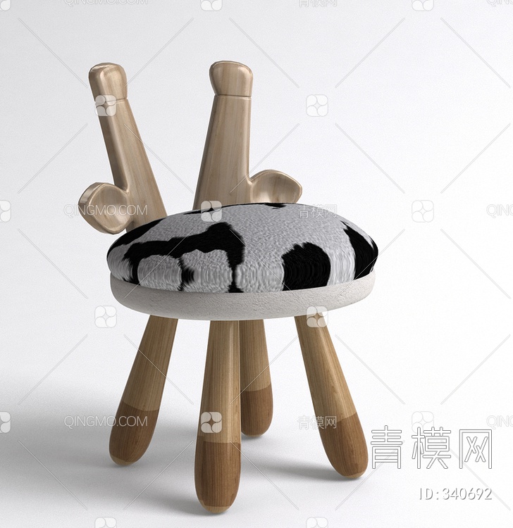儿童小鹿单椅3D模型下载【ID:340692】