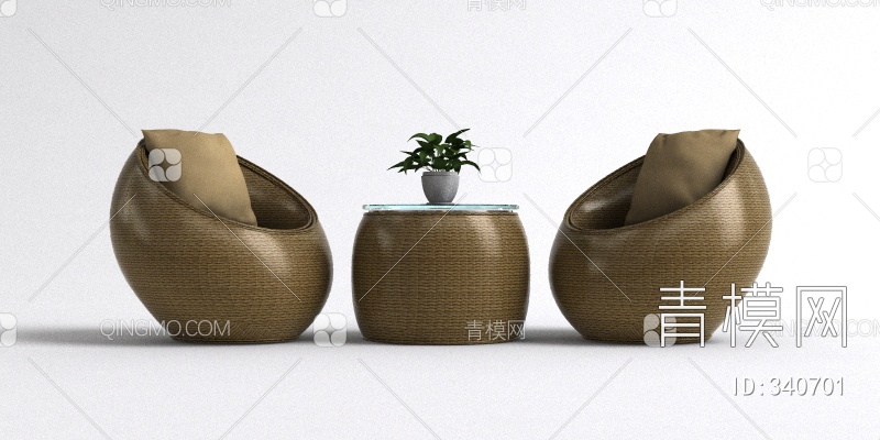 单椅组合3D模型下载【ID:340701】