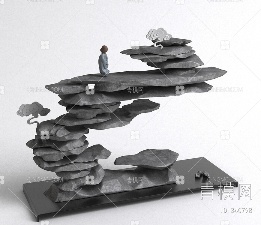假山摆件雕塑3D模型下载【ID:340798】