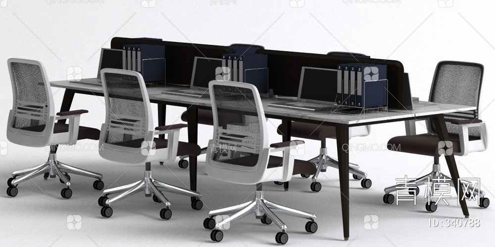办公桌椅组合3D模型下载【ID:340788】