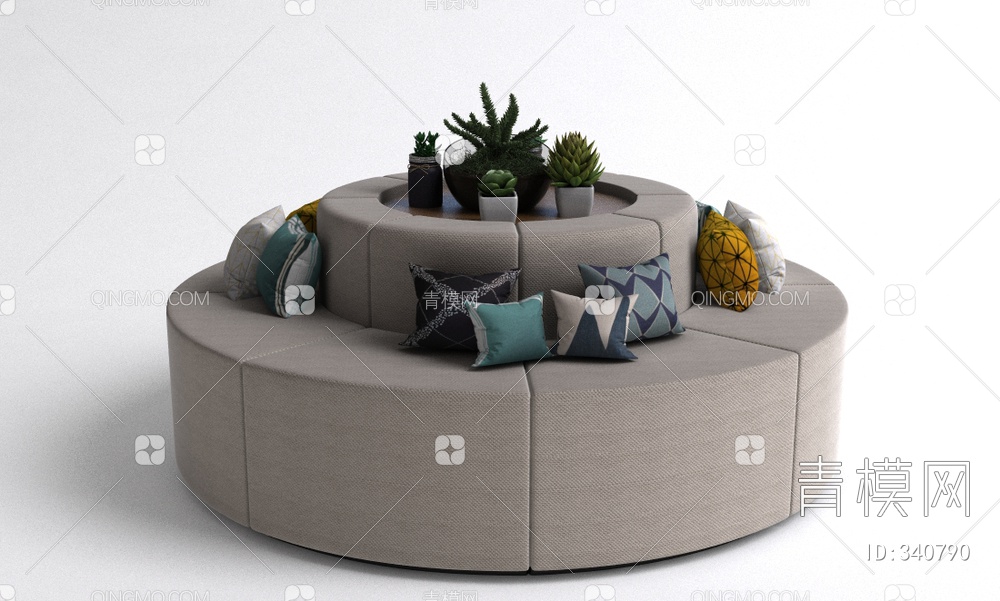 圆形沙发3D模型下载【ID:340790】