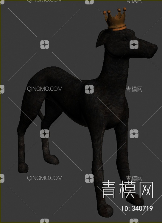 小狗雕塑3D模型下载【ID:340719】