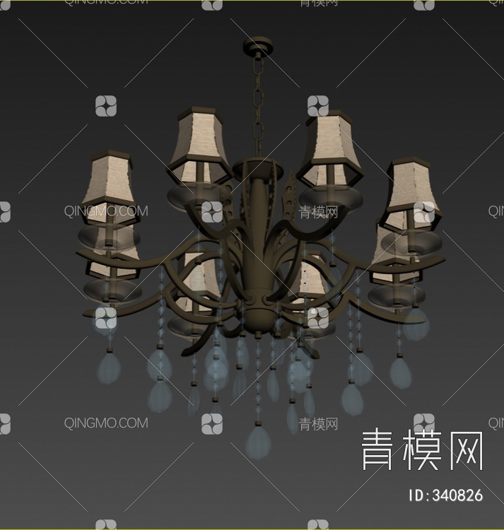 水晶吊灯3D模型下载【ID:340826】