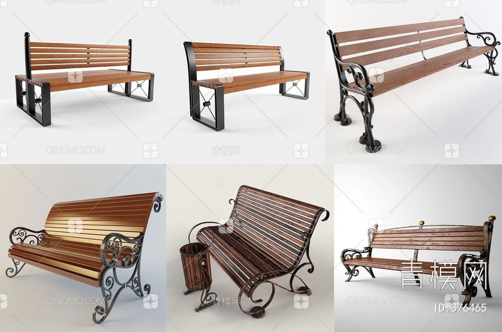 公园商场休闲椅子3D模型下载【ID:376465】