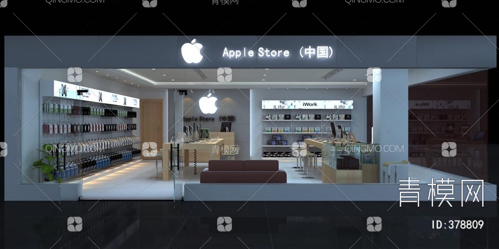 苹果手机专卖店3D模型下载【ID:378809】