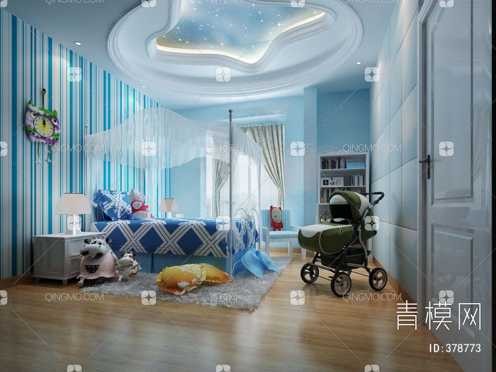 儿童房卧室3D模型下载【ID:378773】