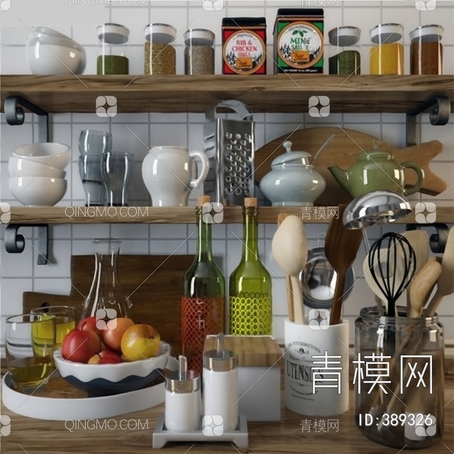 厨房用品3D模型下载【ID:389326】
