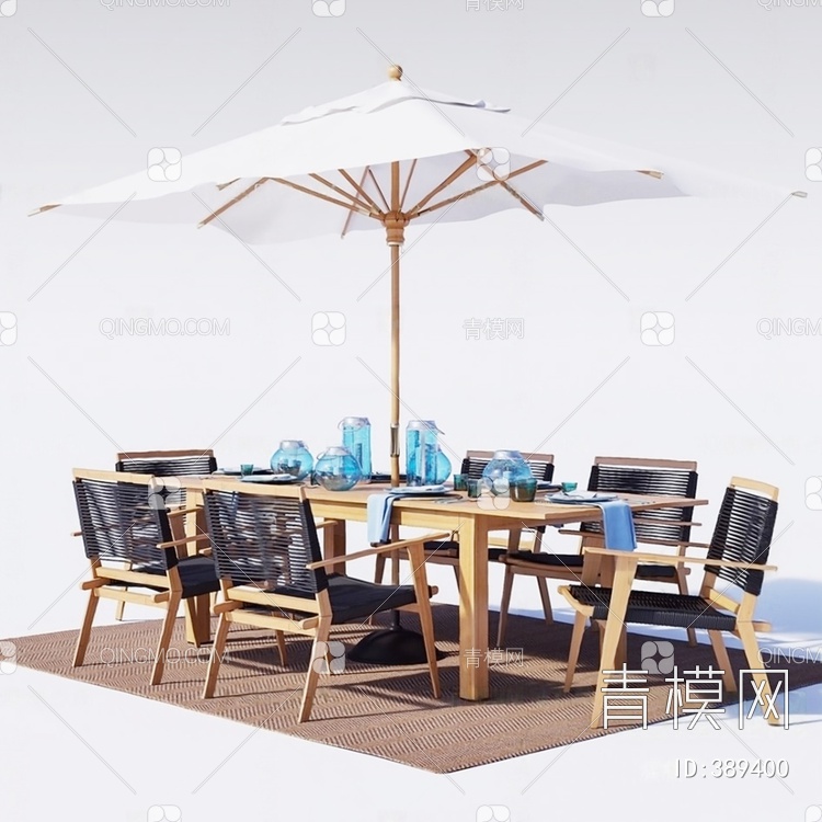 餐桌椅组合3D模型下载【ID:389400】