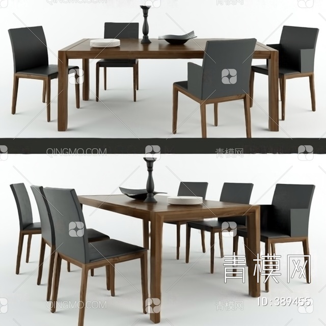 餐桌椅组合3D模型下载【ID:389455】