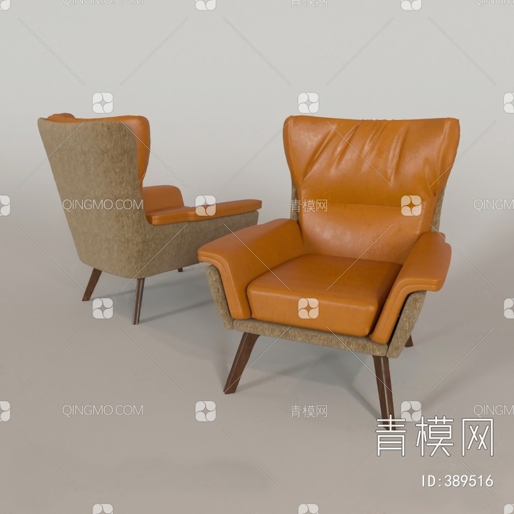 单人沙发3D模型下载【ID:389516】