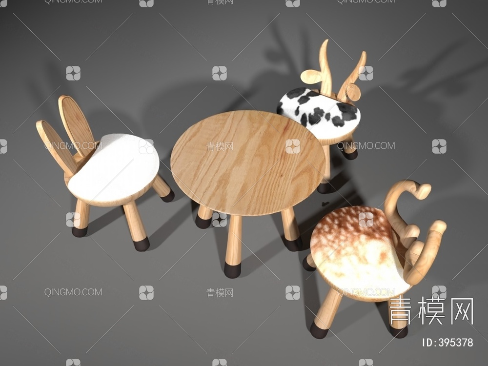 儿童桌椅3D模型下载【ID:395378】