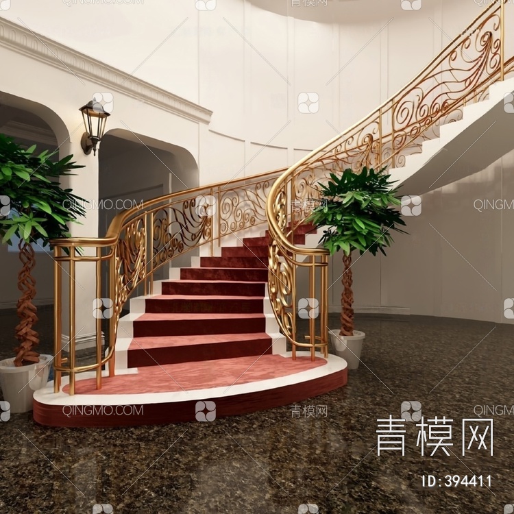旋转楼梯3D模型下载【ID:394411】