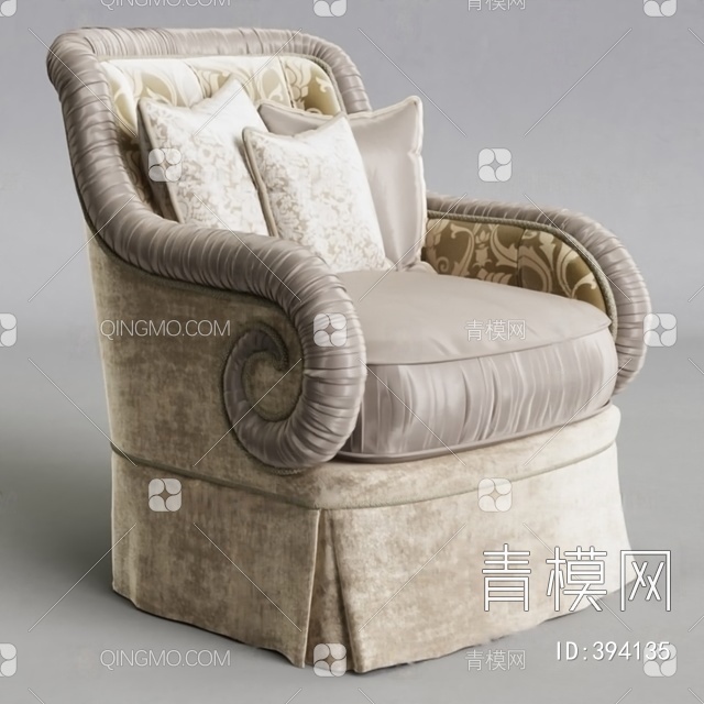 单人沙发3D模型下载【ID:394135】