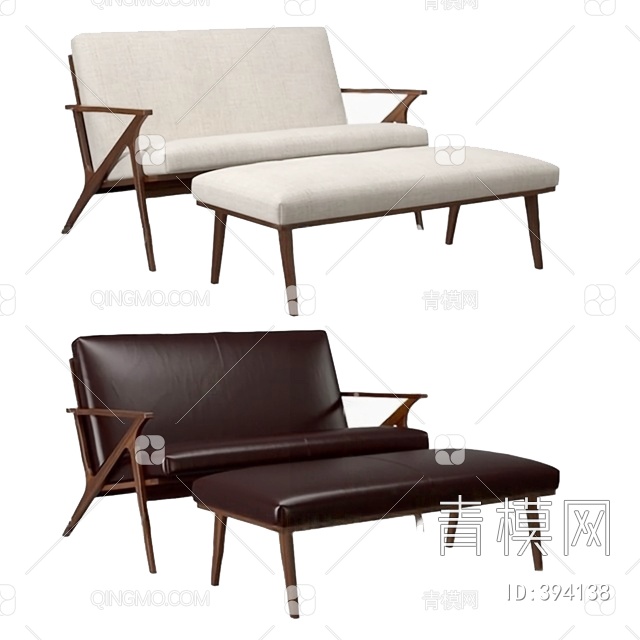 双人沙发3D模型下载【ID:394138】