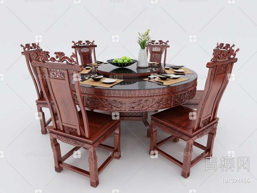 餐桌椅组合3D模型下载【ID:394466】