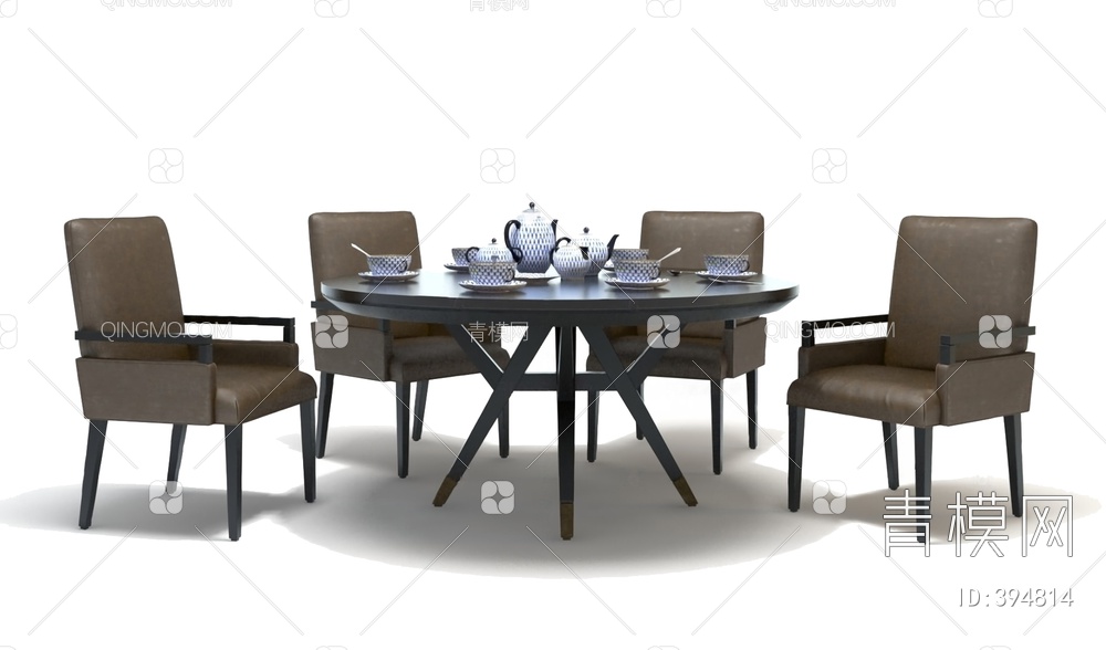 餐桌椅组合3D模型下载【ID:394814】