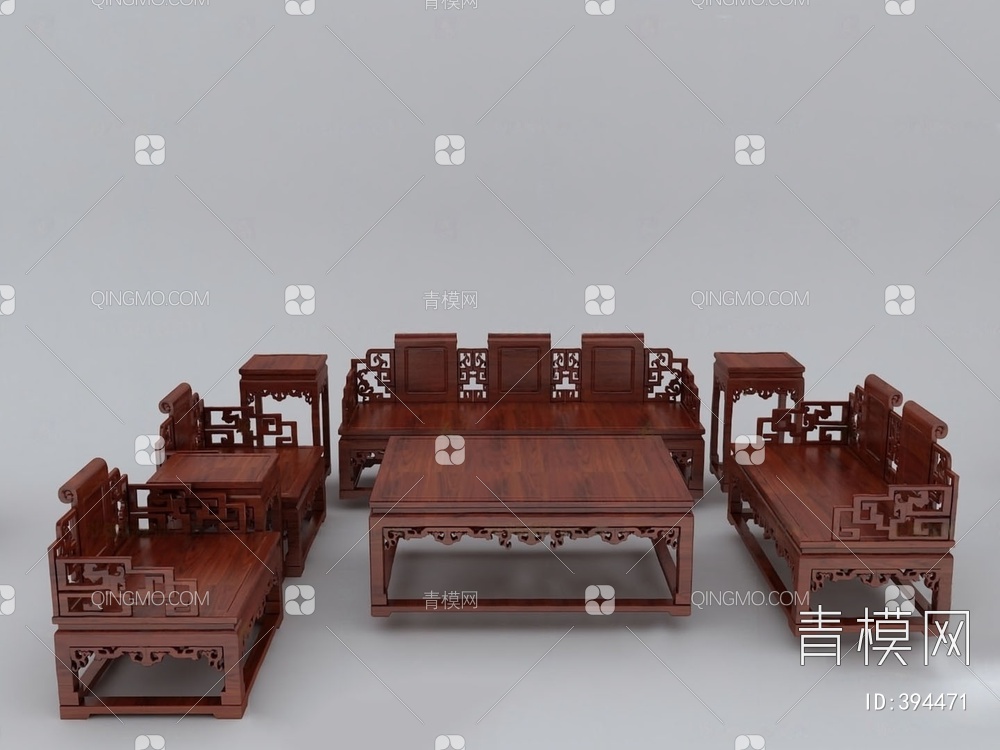 沙发茶几组合3D模型下载【ID:394471】