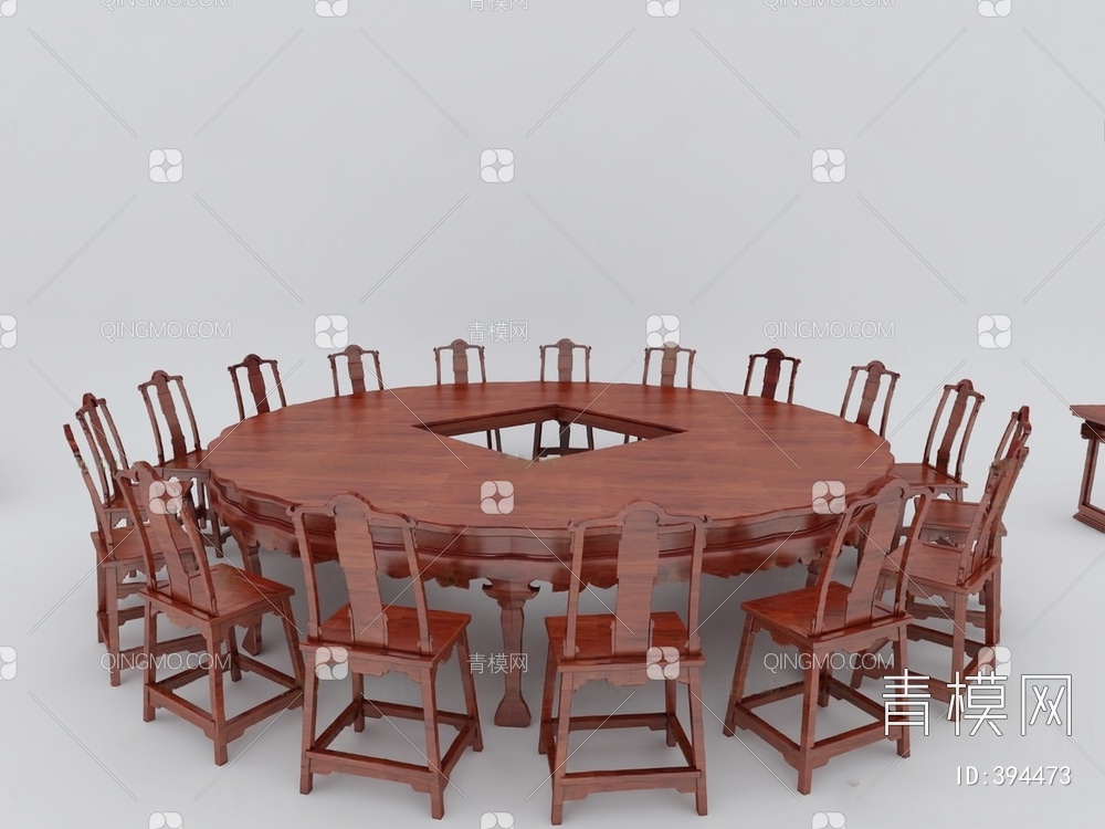 餐桌椅组合3D模型下载【ID:394473】