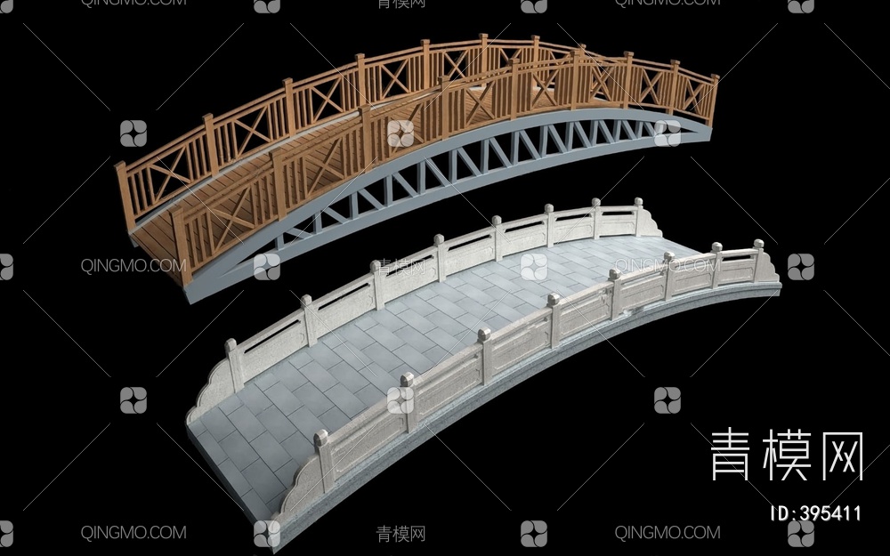 木桥石桥3D模型下载【ID:395411】