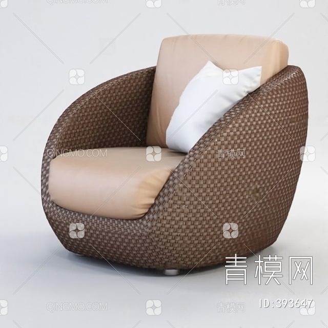 单人沙发3D模型下载【ID:393647】