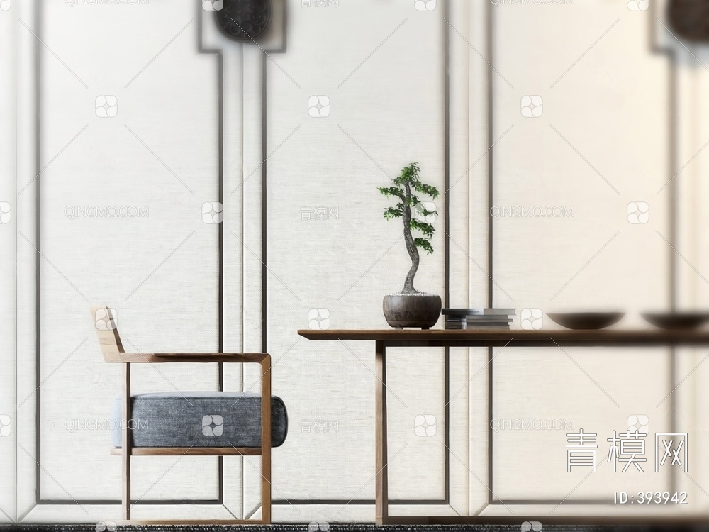 餐桌椅组合3D模型下载【ID:393942】