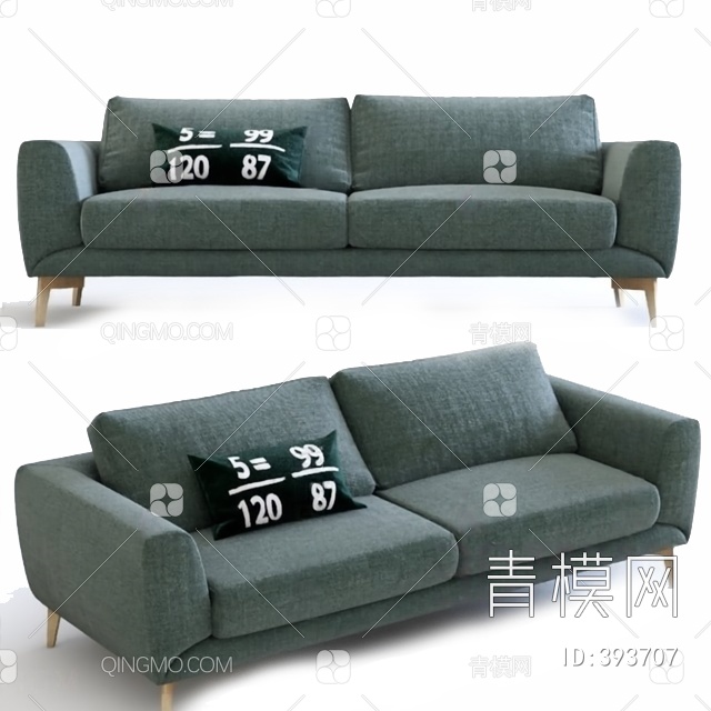 双人沙发3D模型下载【ID:393707】