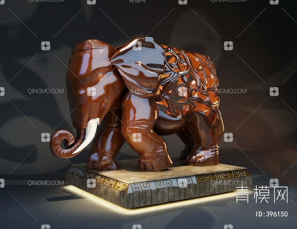 大象雕像3D模型下载【ID:396150】