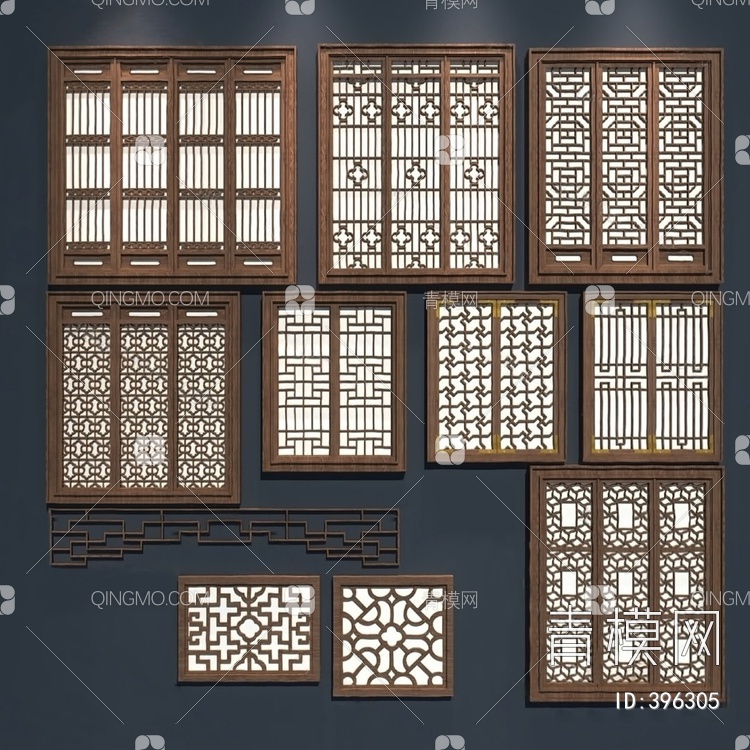 镂花窗3D模型下载【ID:396305】