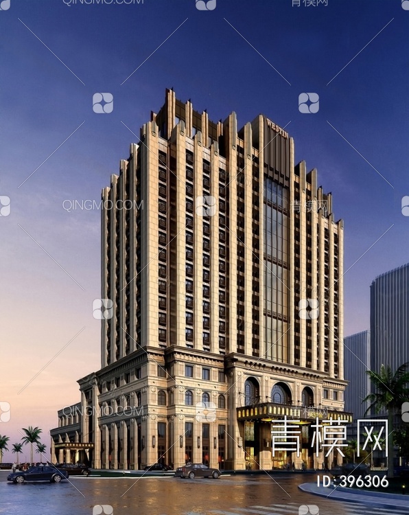酒店建筑3D模型下载【ID:396306】