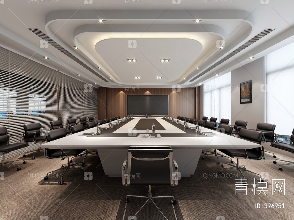 【会议室3D模型】-现代VR有灯光有贴图MAX2013会议室3d模型下载-ID396951-免费3Dmax模型库 - 青模3d模型网