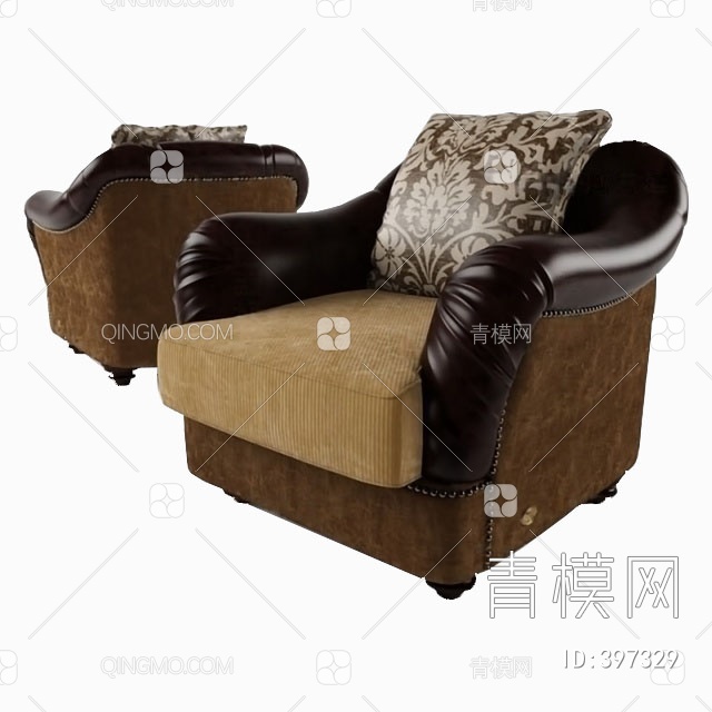 单人沙发3D模型下载【ID:397329】