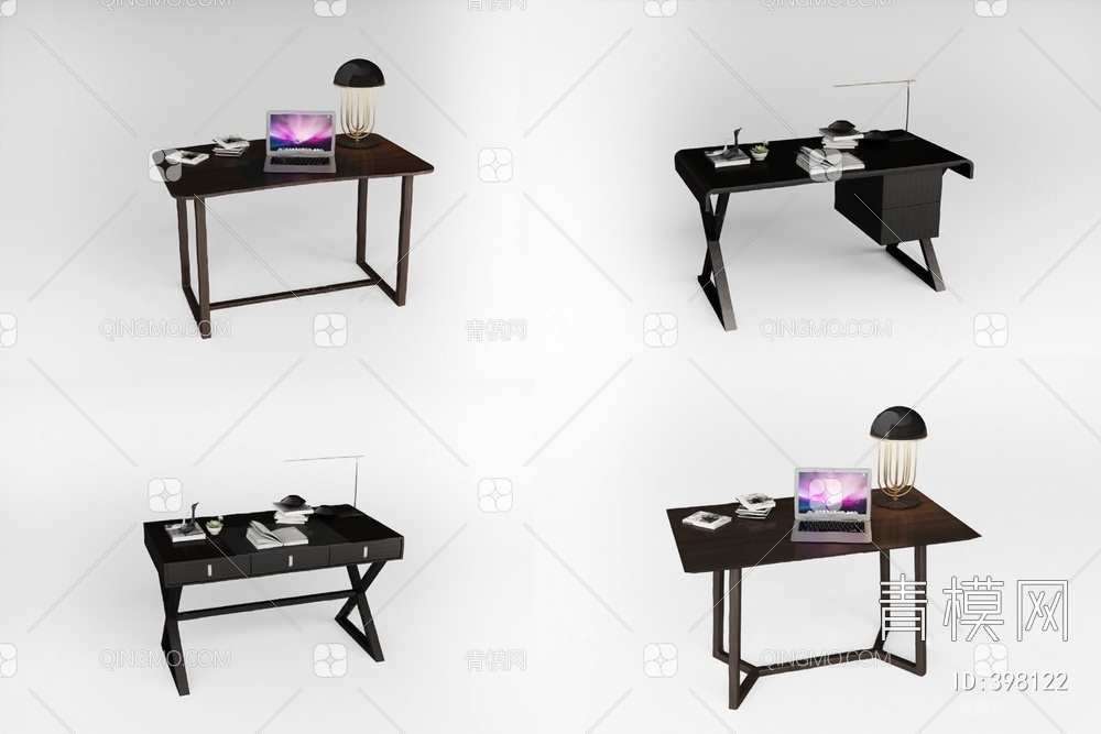 书桌单体组合3D模型下载【ID:398122】