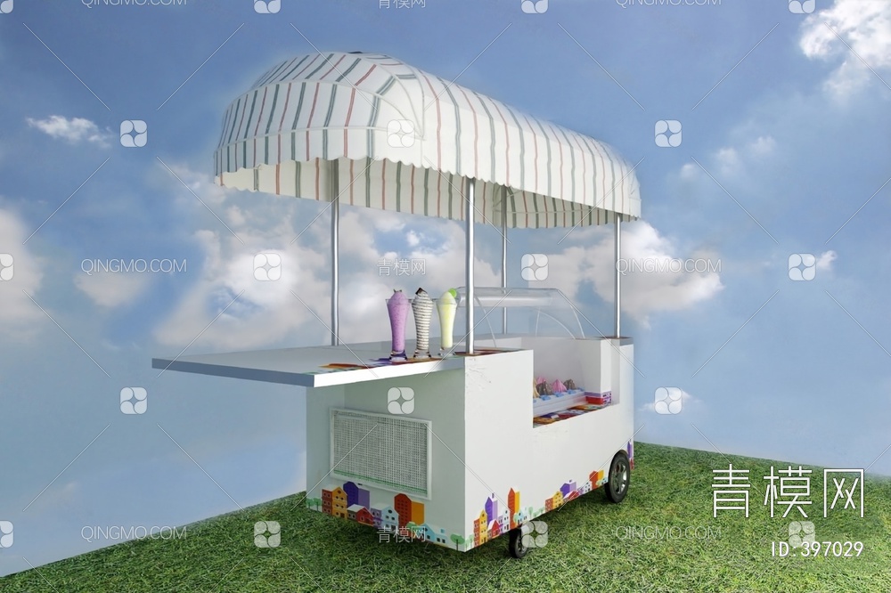 冰淇淋车3D模型下载【ID:397029】