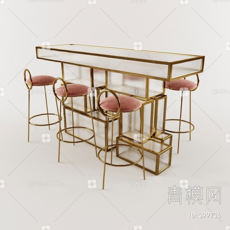 吧台椅3D模型下载【ID:399736】
