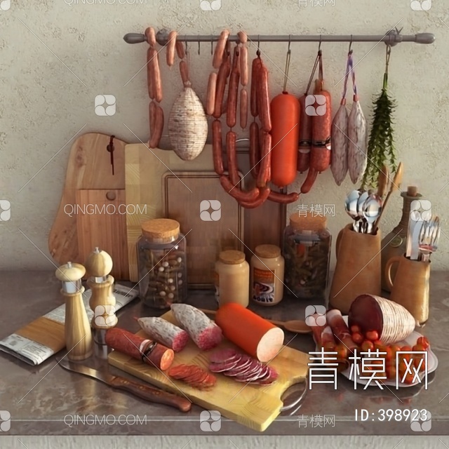 厨房用品3D模型下载【ID:398923】
