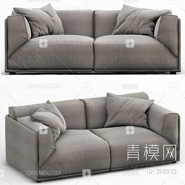 双人沙发3D模型下载【ID:398933】