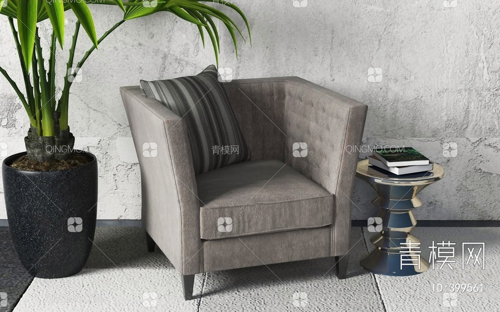 单人沙发3D模型下载【ID:399561】