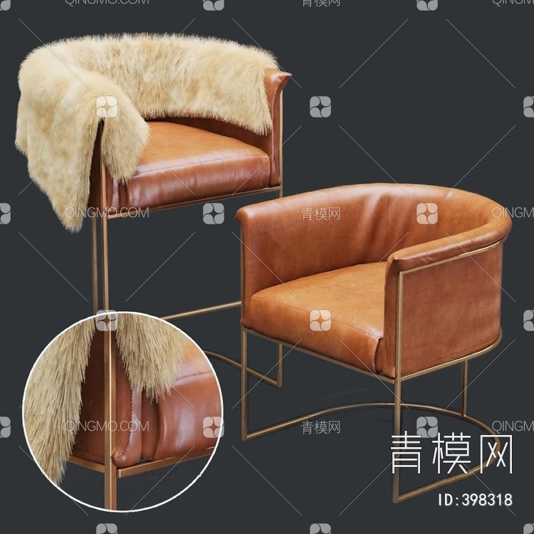 单人沙发3D模型下载【ID:398318】