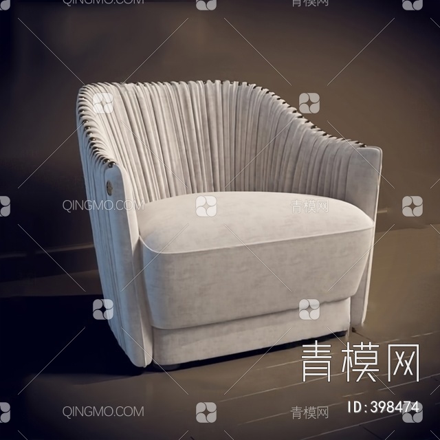 单人沙发3D模型下载【ID:398474】