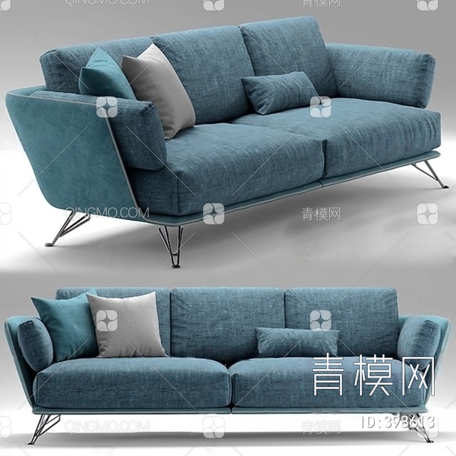 双人沙发3D模型下载【ID:398613】