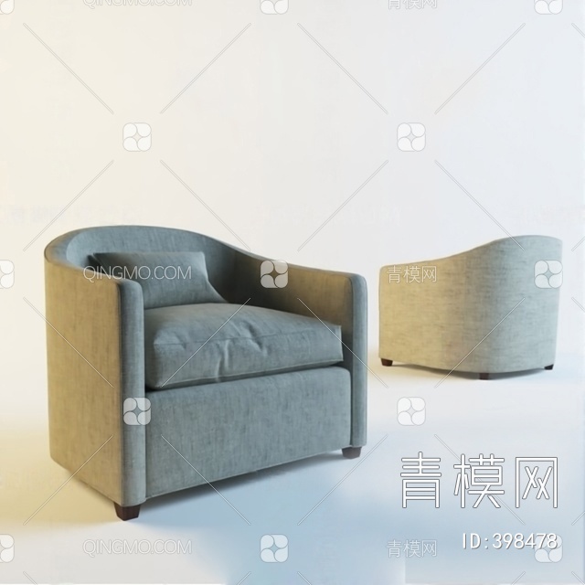 单人沙发3D模型下载【ID:398478】